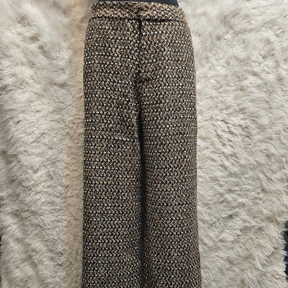 Worthington X Jason Bolden Women's Gold Multi Tweed Pants Size 8